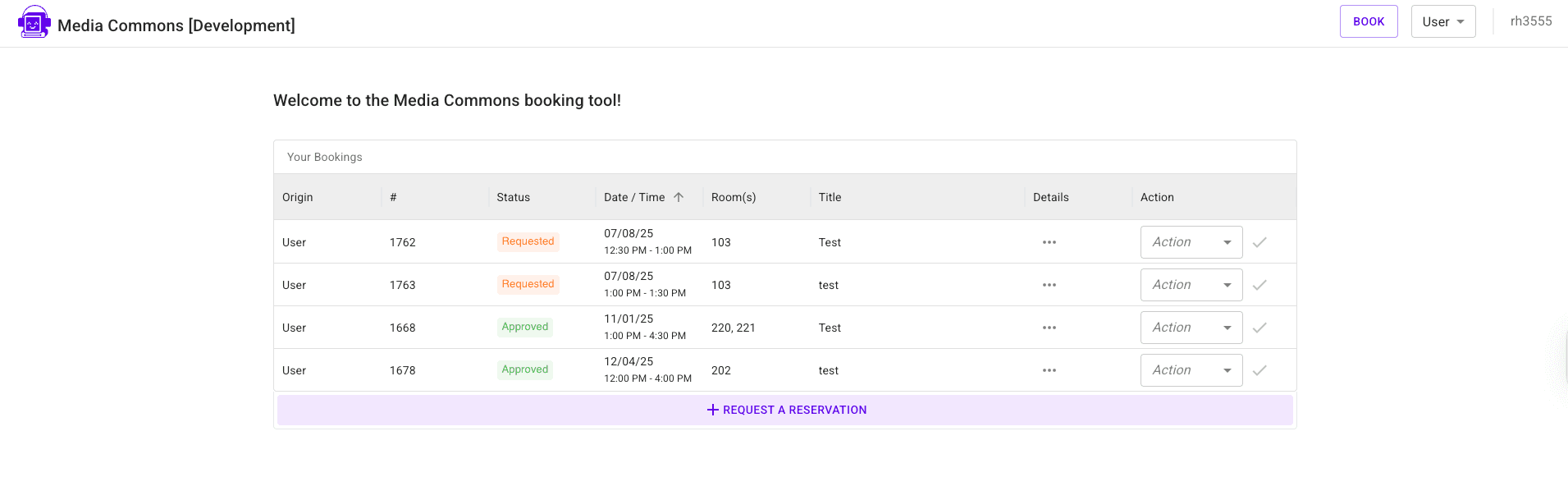 Media Commons Booking App / New York University